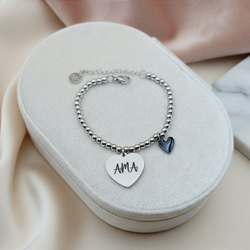 Bracciale cuore sfera PERSONALIZZABILE a partire da €18,90