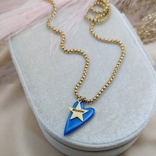 Collana cuore stella PERSONALIZZABILE