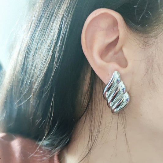 Orecchini foglia silver