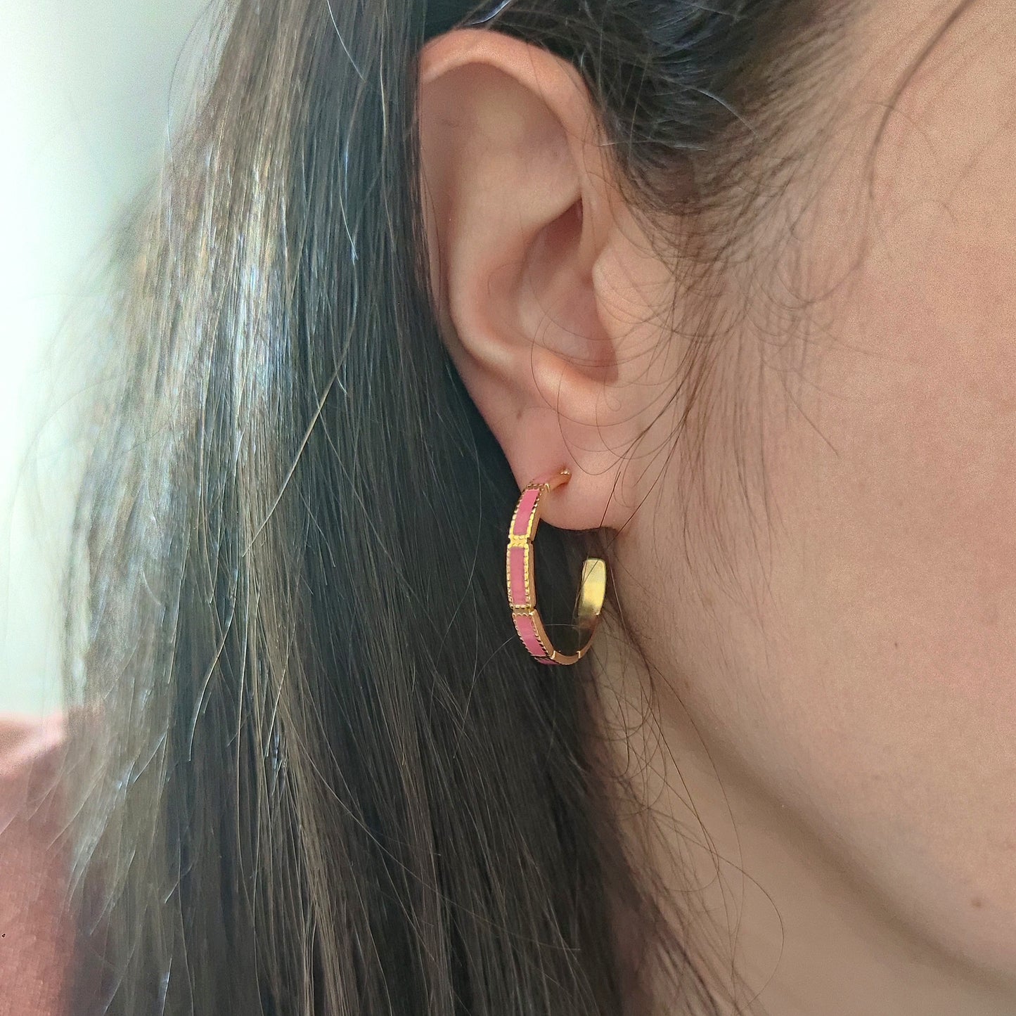 Cerchietti smaltati fucsia