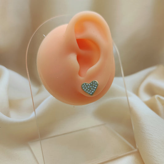 Orecchini cuoricini strass gold