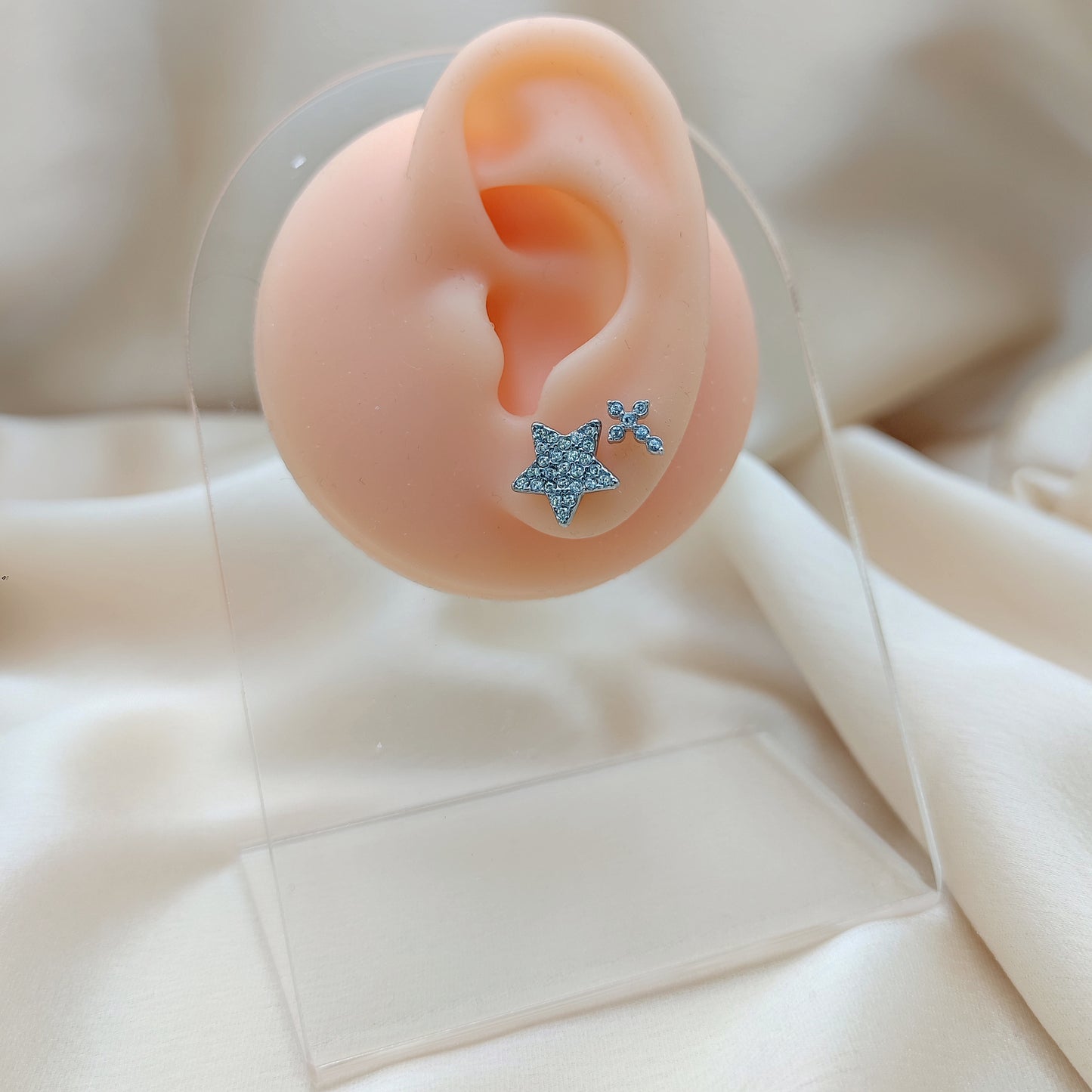 Orecchini stellina strass silver