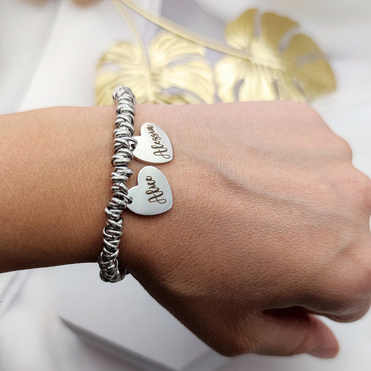 Bracciale bicuore PERSONALIZZABILE