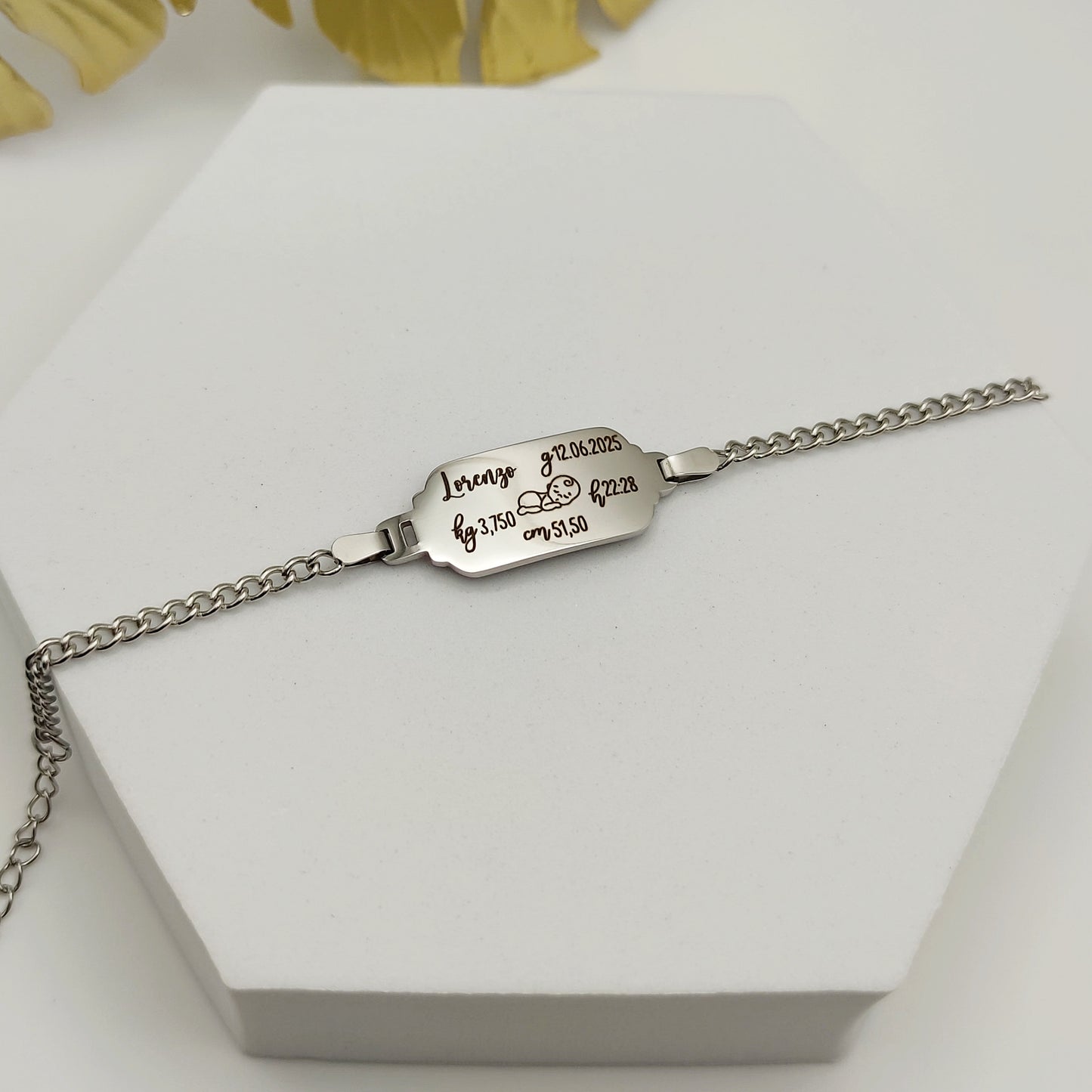 Bracciale nascita placchetta
