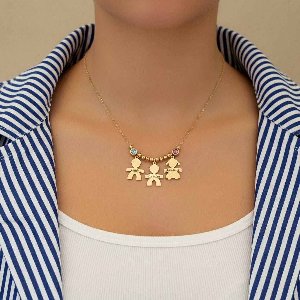 Collana 3 bebè punti luce