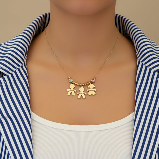 Collana 3 bebè punti luce