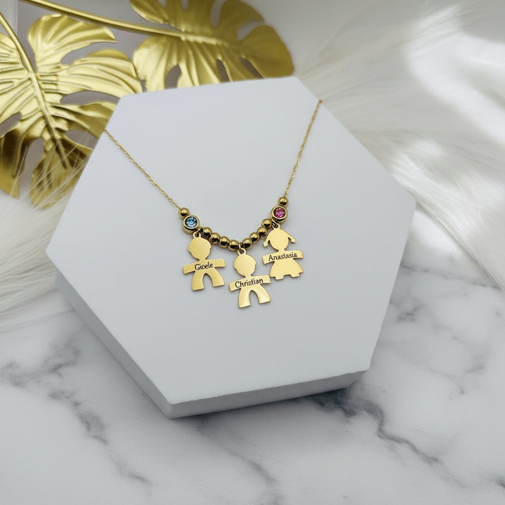 Collana 3 bebè punti luce