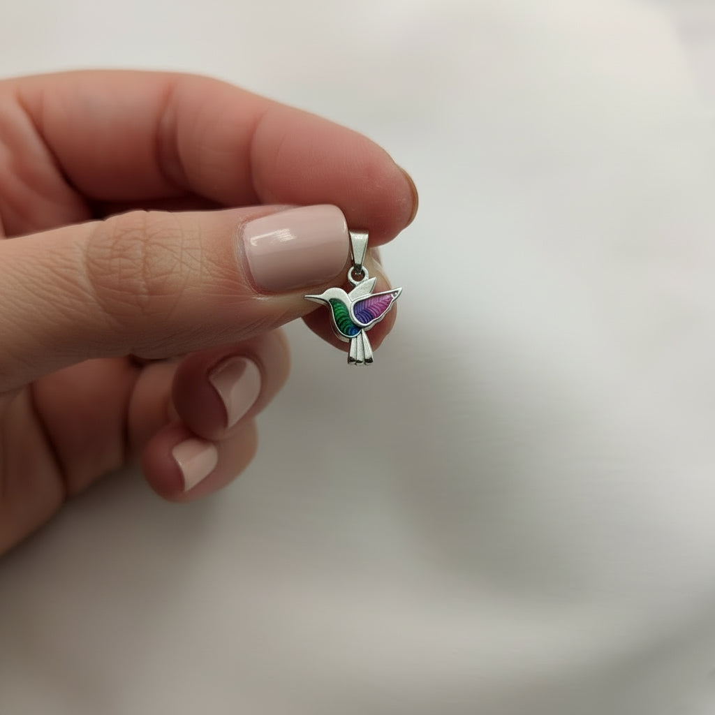 Ciondolo colibrì acciaio