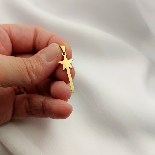 Ciondolo bacchetta magica acciaio