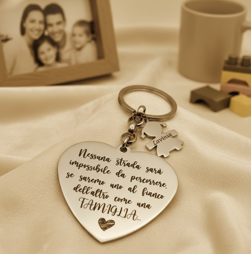 Portachiavi cuore da 1 a 3 bebè PERSONALIZZABILE a partire da €20,90
