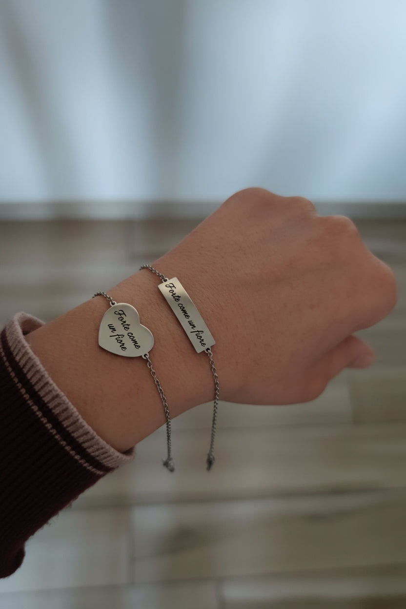 Bracciale targhetta rettangolare silver PERSONALIZZABILE
