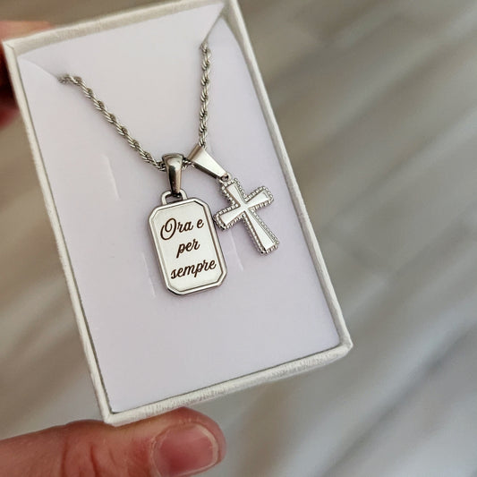 Ciondolo rettangolino silver PERSONALIZZABILE