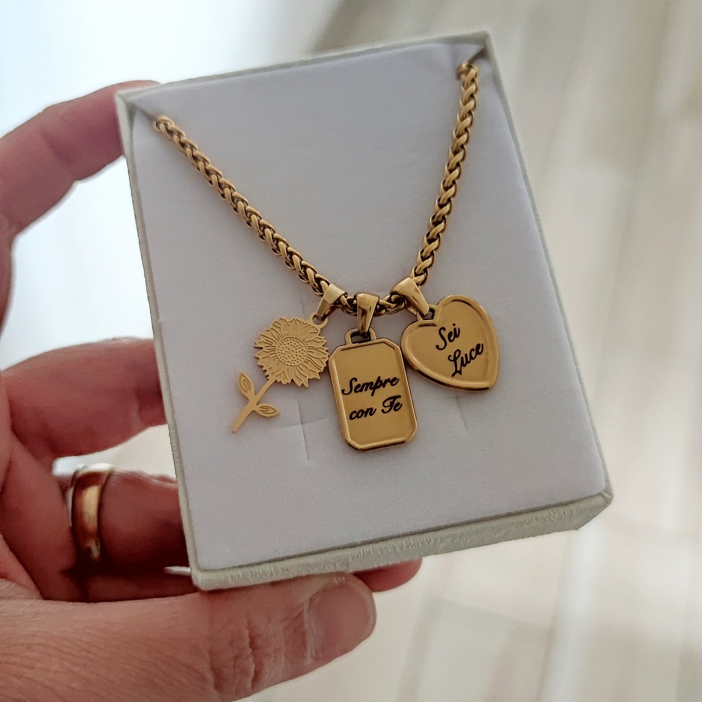 Ciondolo rettangolino gold PERSONALIZZABILE