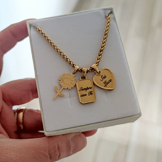 Ciondolo rettangolino gold PERSONALIZZABILE