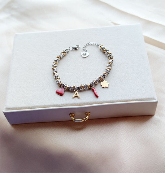 Bracciale nodini da tre a cinque charms PERSONALIZZABILE