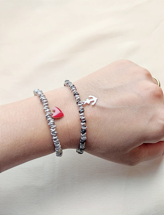 Bracciale nodini da uno a tre charms PERSONALIZZABILE