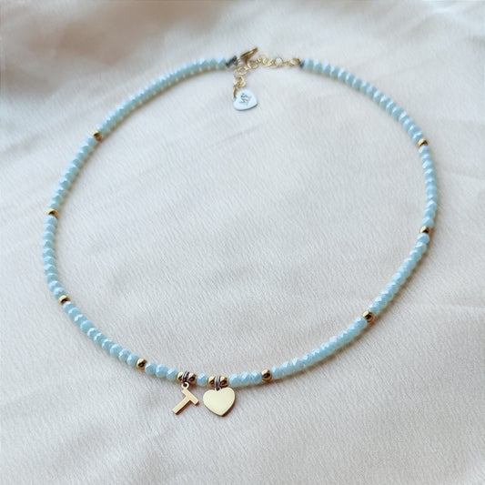 Collana cristalli luce due charms PERSONALIZZABILE