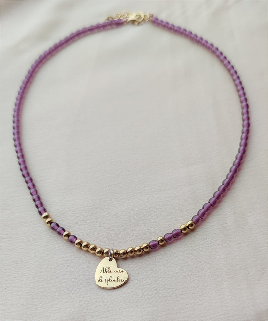 Collana cuore laterale PERSONALIZZABILE