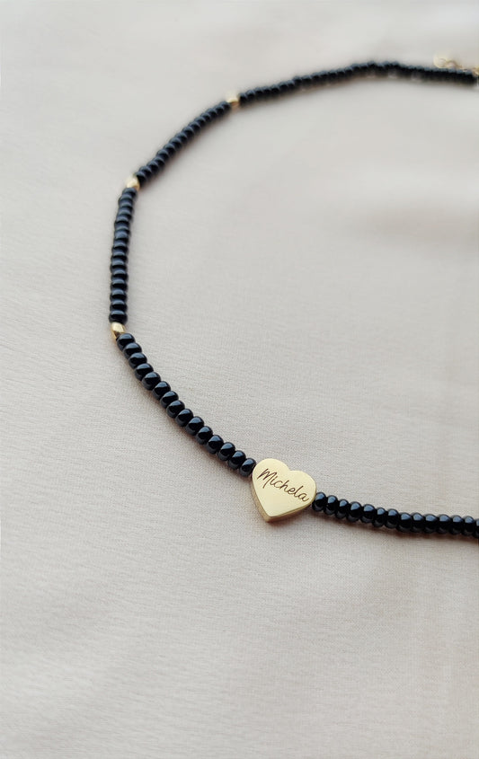 Collana cuore rocailles PERSONALIZZABILE