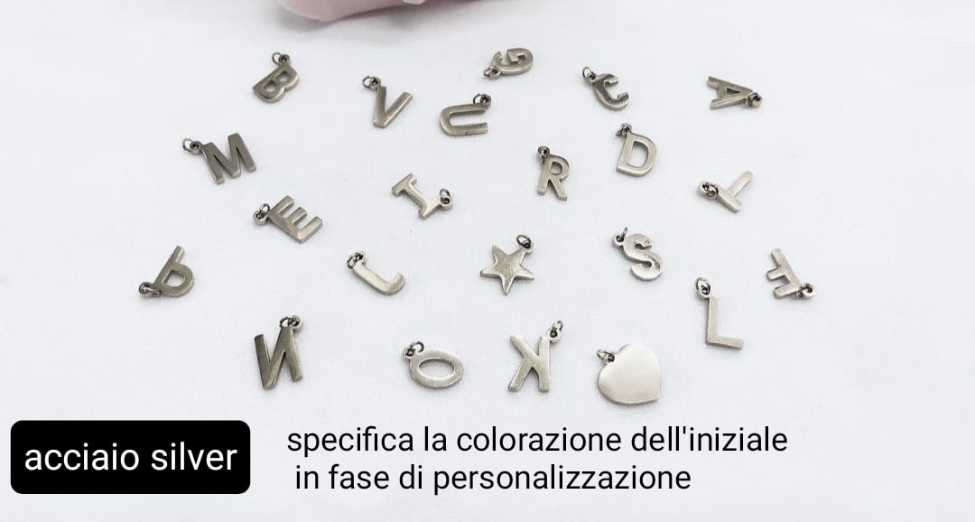 Collana unica 2 fili 4 charms