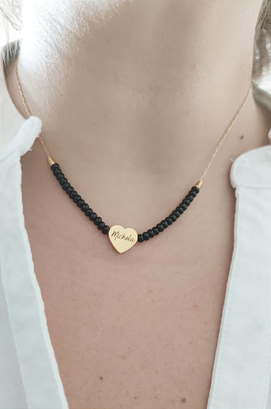 collana cuore piatto PERSONALIZZABILE