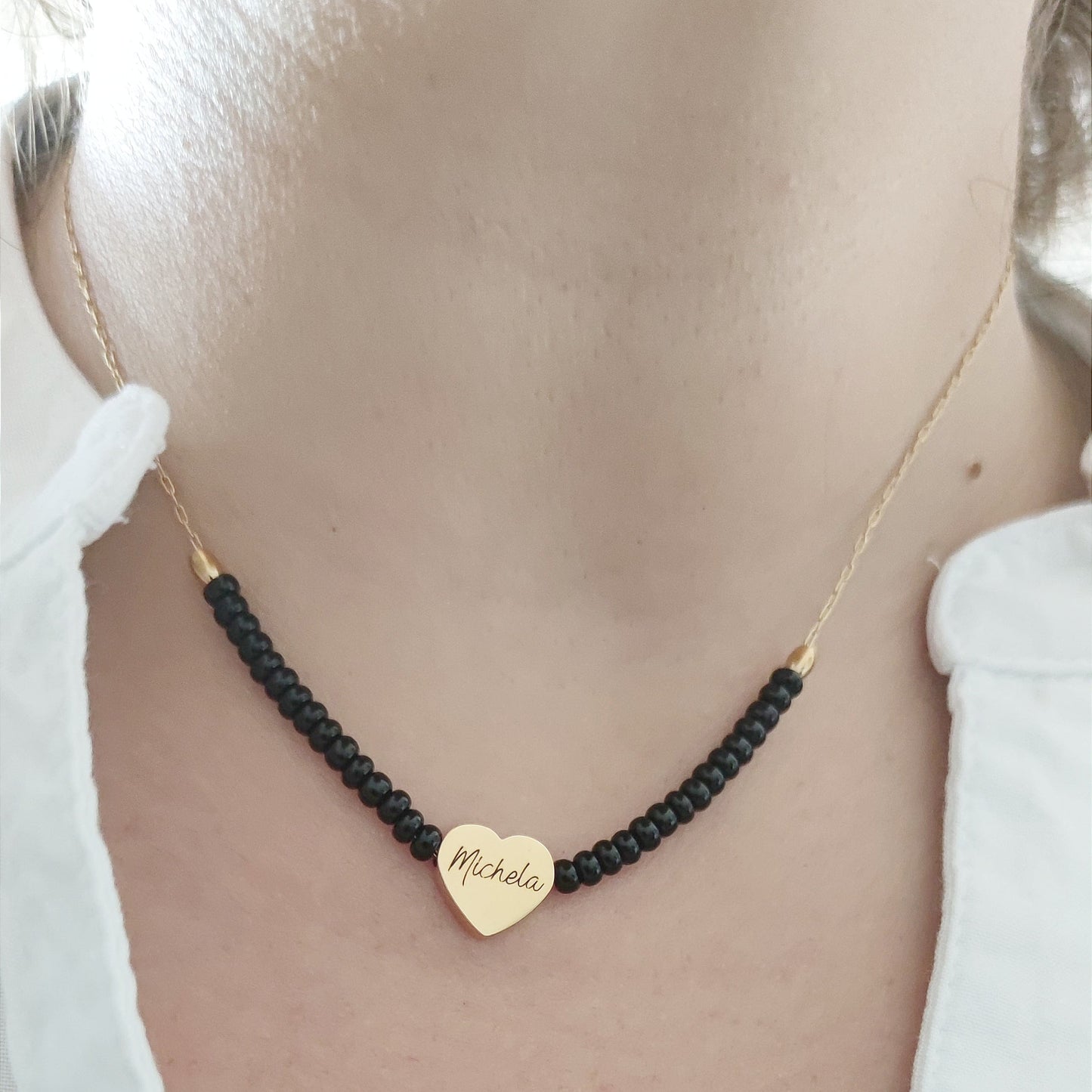 collana cuore piatto PERSONALIZZABILE