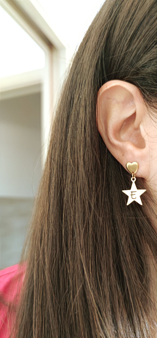 Orecchini stella pendenti PERSONALIZZABILI