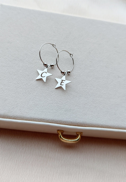 orecchini cerchietto stella PERSONALIZZABILI