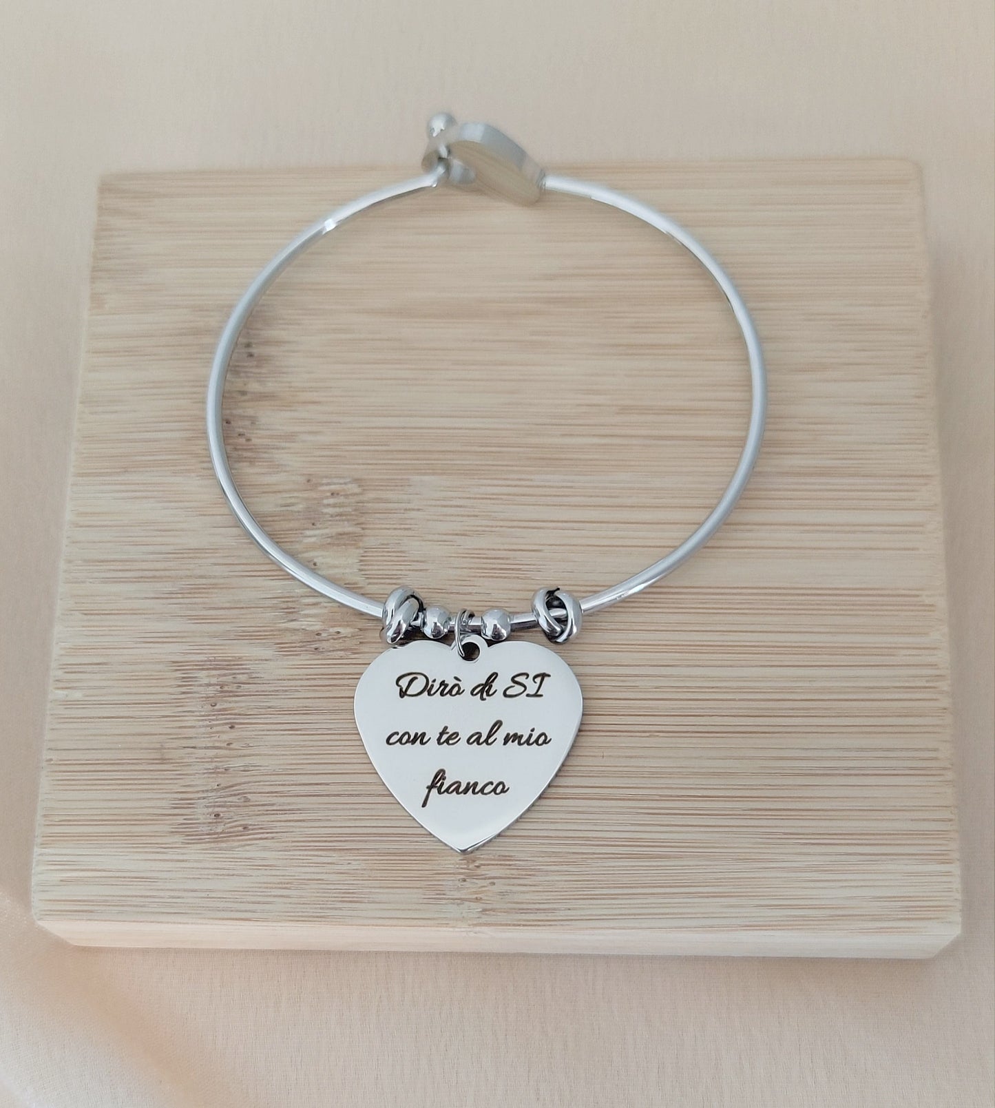 Bracciale cuore rigido PERSONALIZZABILE