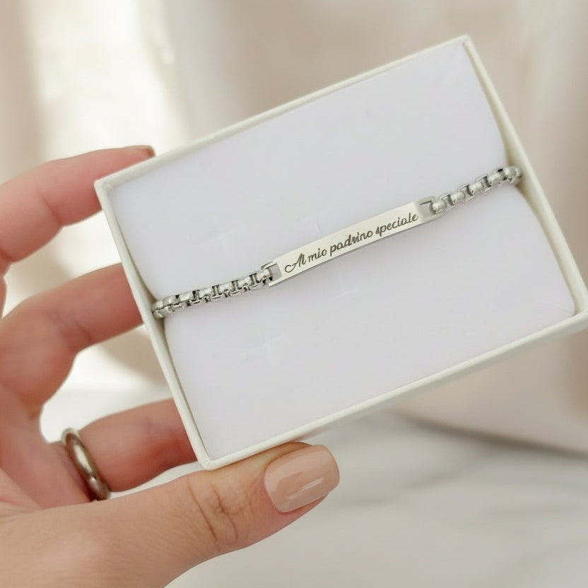 Bracciale targhetta slim PERSONALIZZABILE