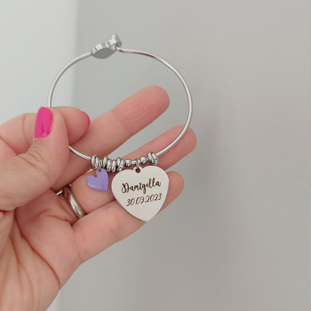 Bracciale cuore charm PERSONALIZZABILE a partire da 18,90