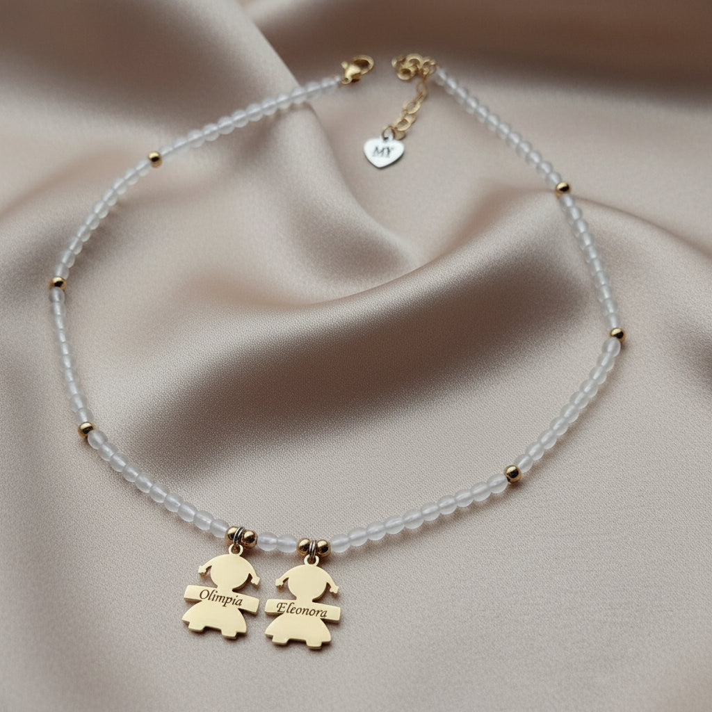 collana perline da 2 a 3 bebè PERSONALIZZABILE