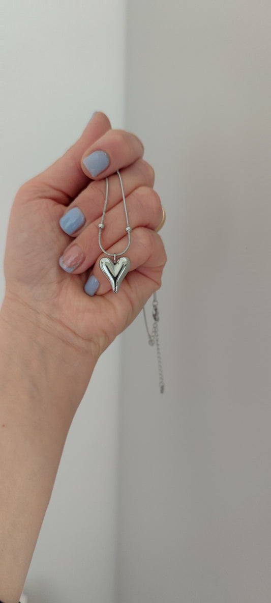 Collana cuore slim silver