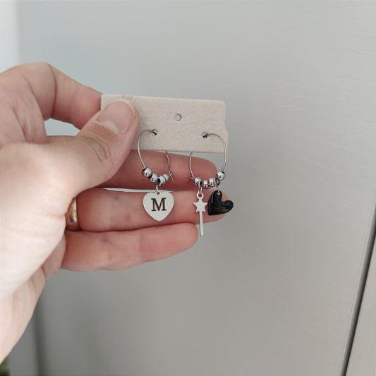 Orecchini cerchietto cuore inciso PERSONALIZZABILI