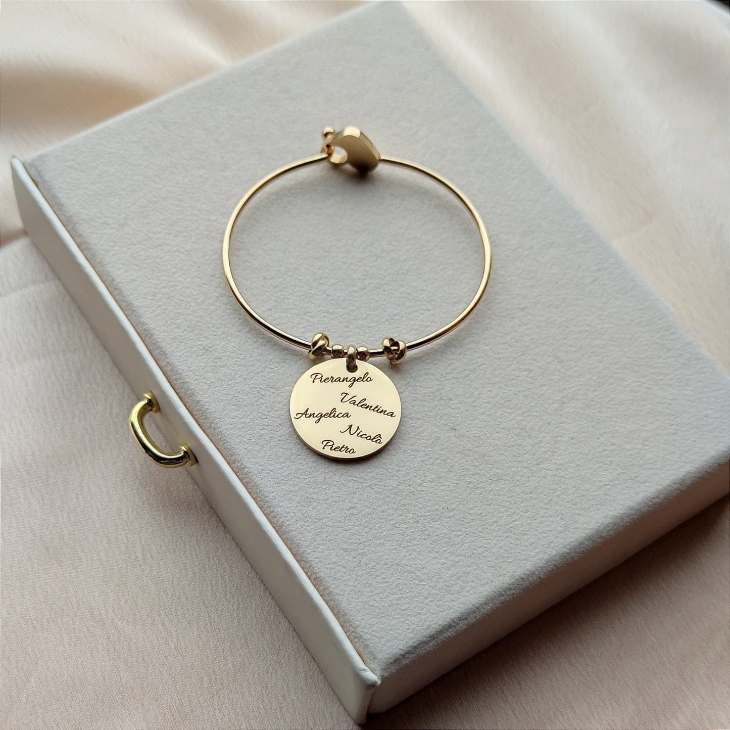 Bracciale placchetta tonda PERSONALIZZABILE