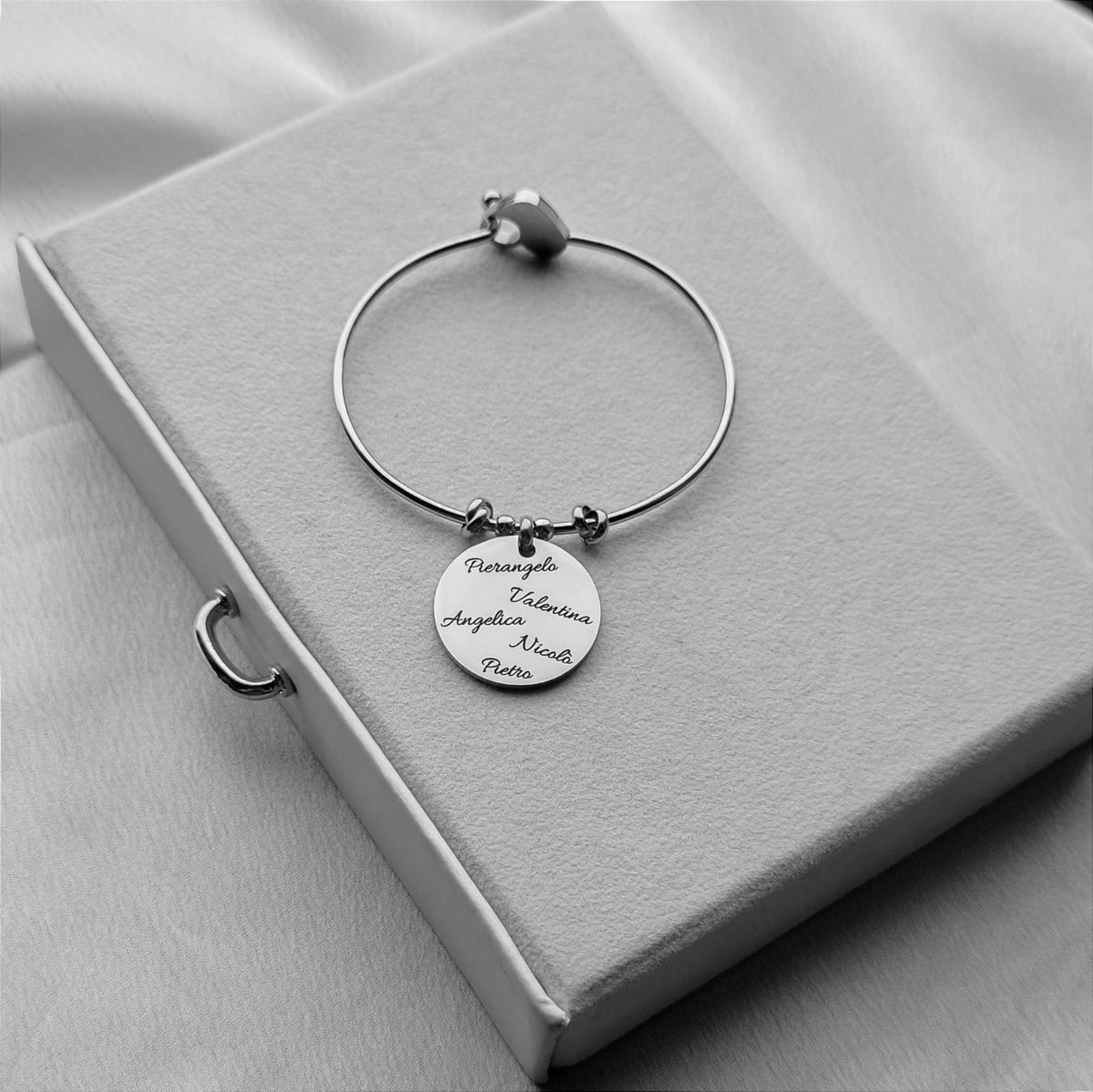 Bracciale placchetta tonda PERSONALIZZABILE