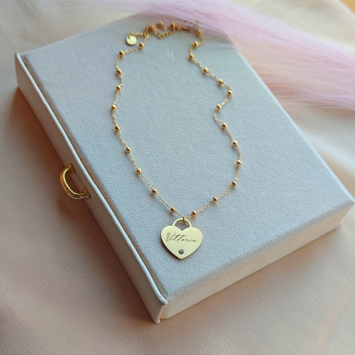 Collana Heart diamond gold PERSONALIZZABILE