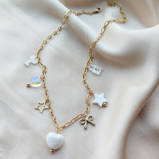 Collana 7 charms gold PERSONALIZZABILE