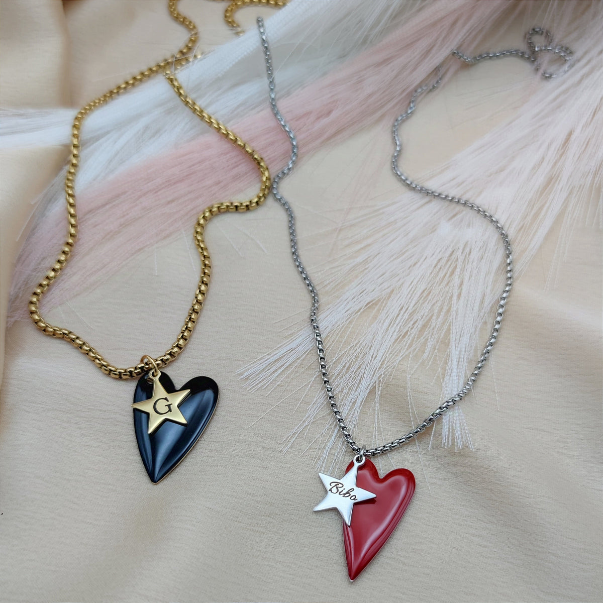 Collana cuore stella PERSONALIZZABILE