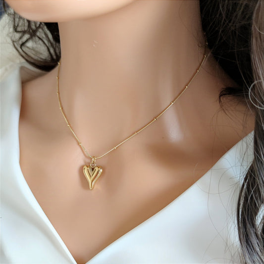 Collana cuore slim gold