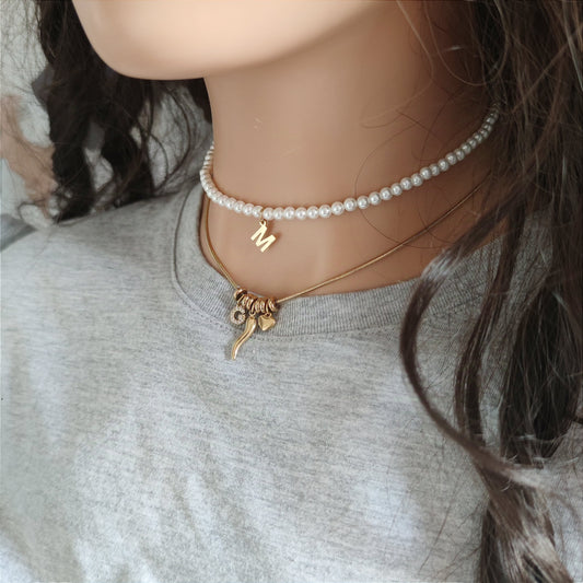 Collana Shine perline letterina PERSONALIZZABILE