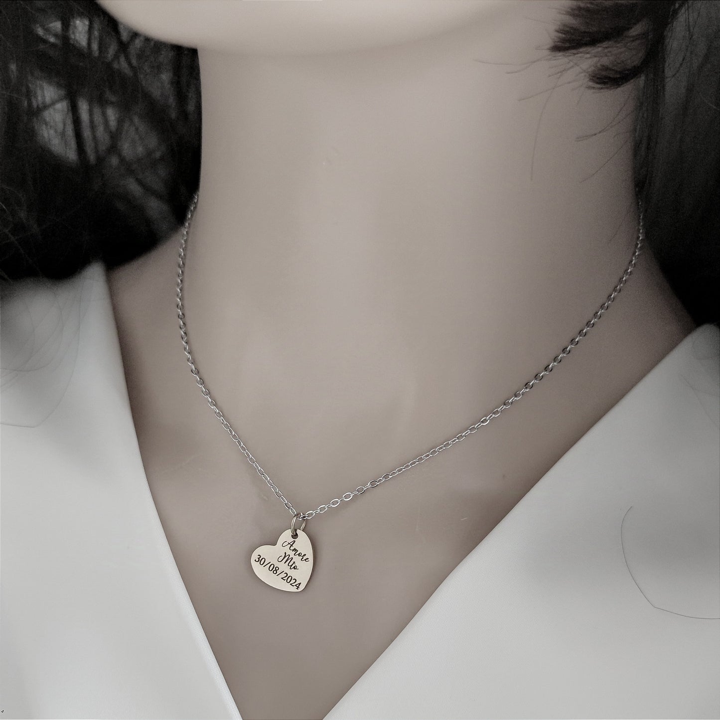 Collana cuoricino silver PERSONALIZZABILE