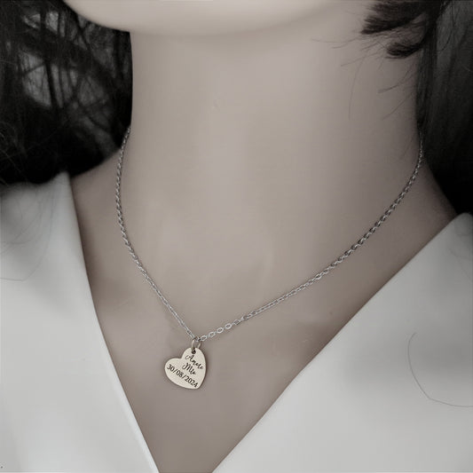 Collana cuoricino silver PERSONALIZZABILE