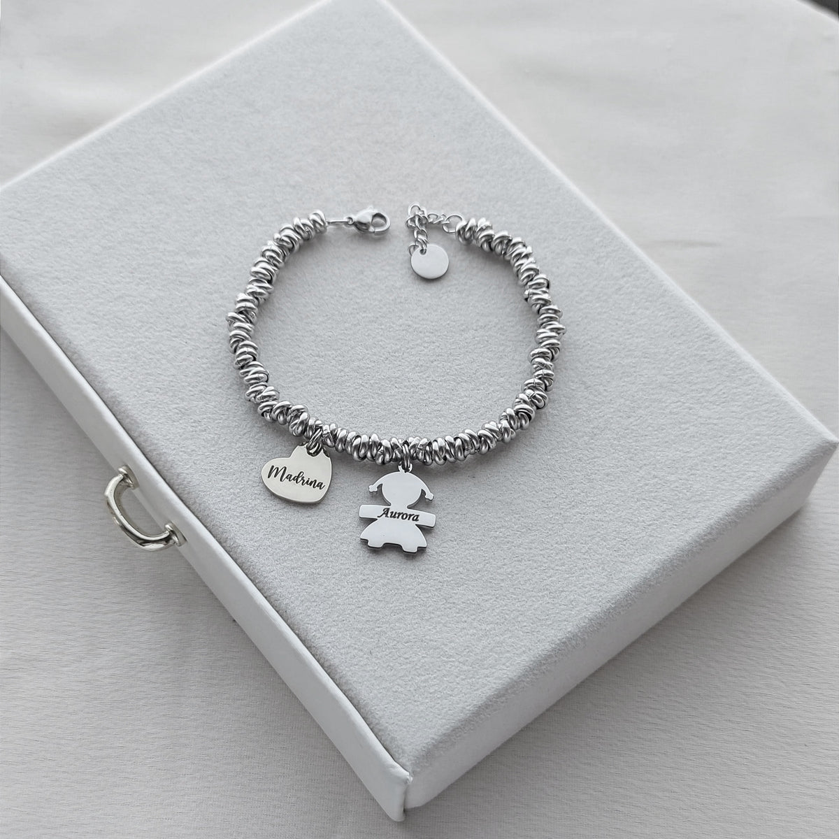 Bracciale nodini bebè total silver