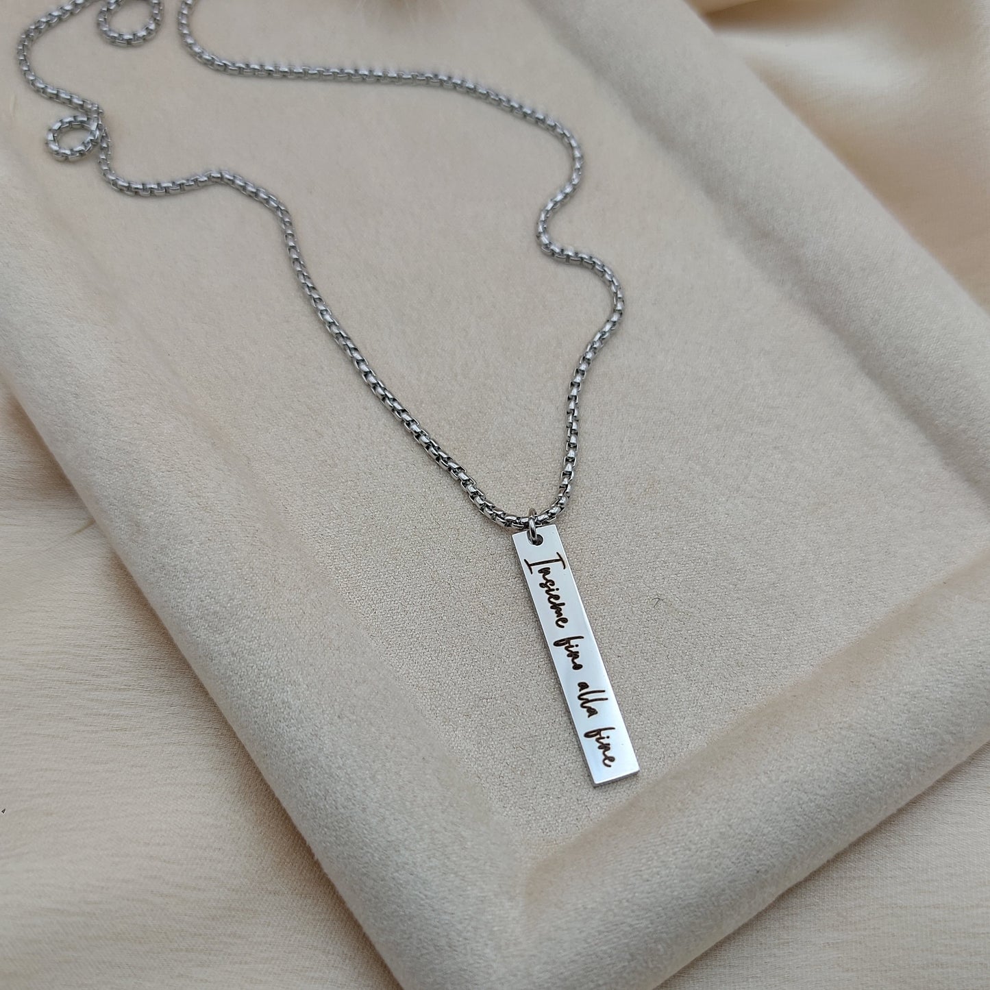 Collana serpentina targhetta slim PERSONALIZZABILE