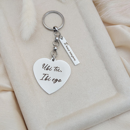 Portachiavi cuore targhetta