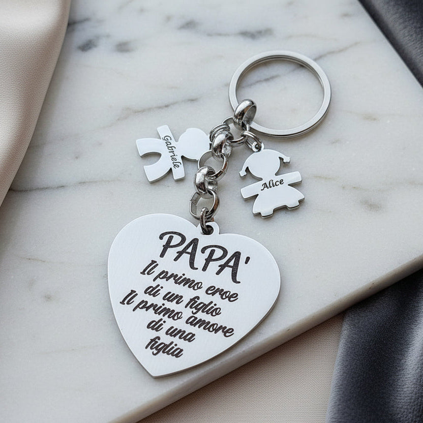 Portachiavi cuore da 1 a 3 bebè PERSONALIZZABILE a partire da €20,90