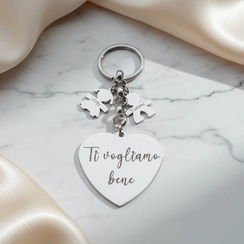 Portachiavi cuore da 1 a 3 bebè PERSONALIZZABILE a partire da €20,90