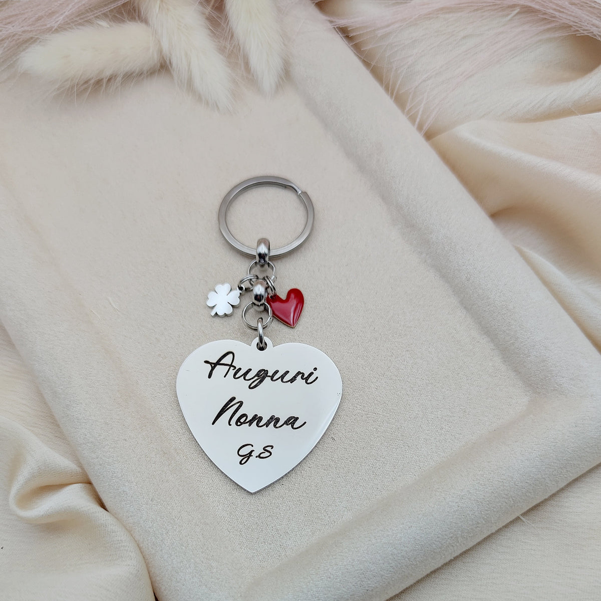 Portachiavi cuore due charms