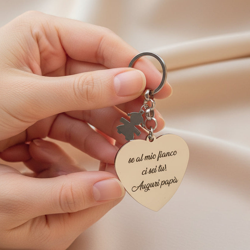 Portachiavi cuore da 1 a 3 bebè PERSONALIZZABILE a partire da €20,90